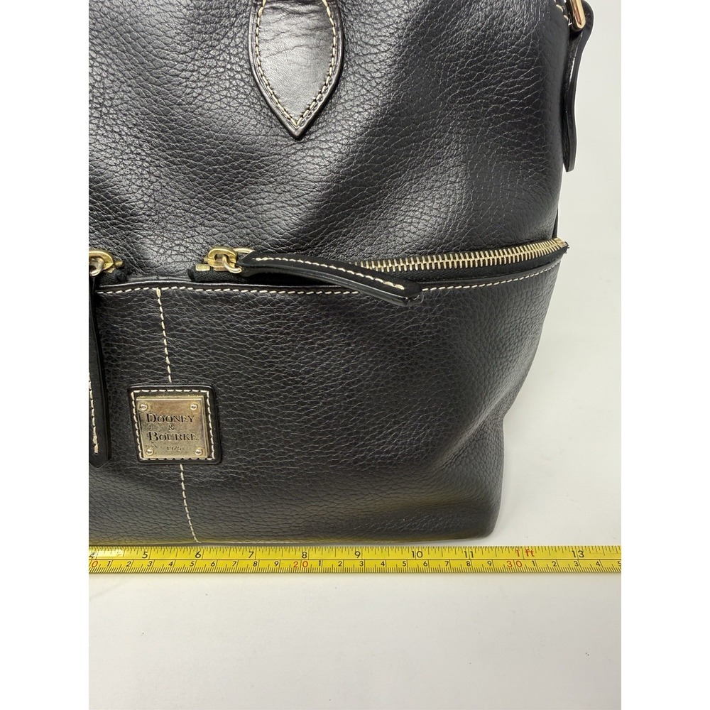 DOONEY & BOURKE Pebble Grain Double Pocket Satchel - Black - Picture 5 of 14